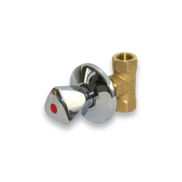 UP-Ventil 3/4 mit Dreikanthaubengriff, rot