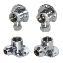 Wandscheibe mit Quetschverschraubung Messing verchromt