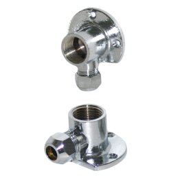 Podkładka ścienna z mocowaniem zaciskowym 1/2" x 10mm mosiądz chromowany