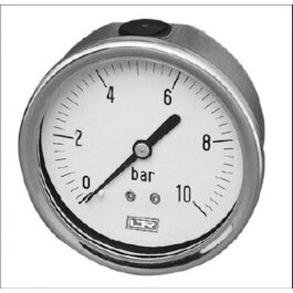 Rohrfeder-Manometer d=63 mm, 1/4&quot;, 0-10 bar, axial