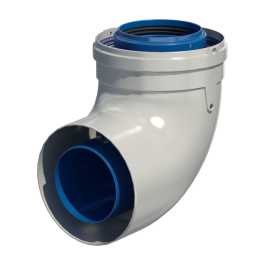 Abgasrohr Bogen konzentrisch 90° DN80/125