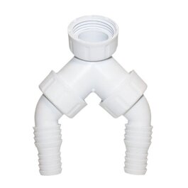 HAAS 2913 PP-Winkel-Doppelschlauchtülle mit Rückflussverhinderer