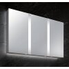SPRINZ Elegant-Line, inkl. Wei&szlig;lichtadaption und Dimmung, 3-t&uuml;rig mit 2 seitlichen Leuchten, 1300mm, Korpusau&szlig;en- und innenausf&uuml;hrung Alu matt, R&uuml;ckwand verspiegelt, Einbau