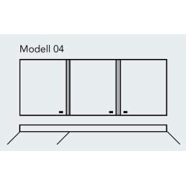 SPRINZ Elegant-Line, inkl. Weißlichtadaption und Dimmung, 3-türig mit 2 Leuchten mittig, 1150mm, Korpusaußen- und innenausführung Alu matt, Rückwand verspiegelt, Einbau