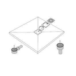 Bodenebene verfliesbares Duschelement 150x100cm inkl. Dallmer Ablauf senkrecht mit zentriertem Ablaufrost 115x115 mm
