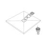 Bodenebene verfliesbares Duschelement 80x80cm inkl. Dallmer Ablauf senkrecht mit zentriertem Ablaufrost 115x115 mm