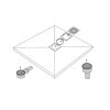 Bodenebene verfliesbares Duschelement 100x100cm inkl. Dallmer Ablauf senkrecht mit zentriertem Ablaufrost 115x115 mm