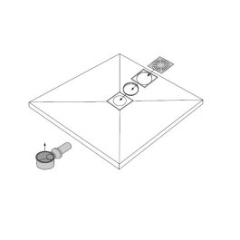 Bodenebene verfliesbare Duschelemente inkl. Dallmer Ablauf waagerecht, mit zentriertem Ablaufrost 115x115 mm, verschiedene Maße auswählbar