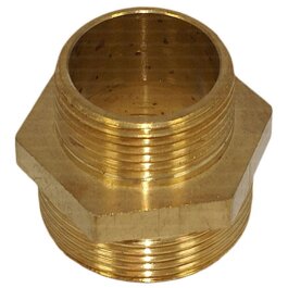 Messing Reduzierdoppelnippel 1 1/2 Zoll x 1 1/4 Zoll