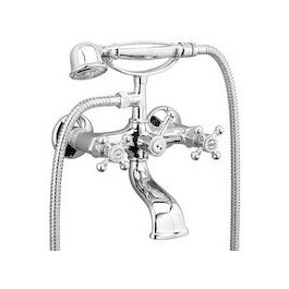 Aqva Retro I Wannenfüll- und Brausearmatur mit Brausegarnitur, chom