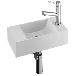 RECTO 40 Gästewaschtisch 400x180x110mm, Mineralguß weiß