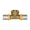 Gas Pressfitting T-St&uuml;ck f&uuml;r Verbundrohr 26mm x 3/4&quot; x 26mm Innengewinde