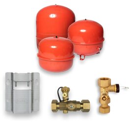 Ausdehnungsgefäß für geschlossene Heizungsanlagen von 12-150 Liter mit Zubehör zur Auswahl