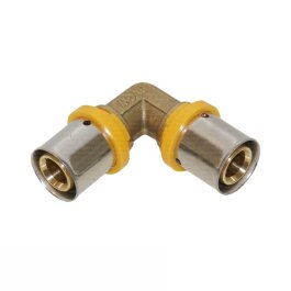 Gas Pressfitting Bogen 90° für Verbundrohr, verschiedene Größen