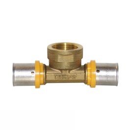 Gas Pressfitting T-Stück für Verbundrohr mit Innengewinde, verschiedene Größen