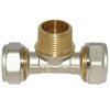 Klemmring Schraubfitting T-St&uuml;ck f&uuml;r Verbundrohr 20mm x 3/4" x 20mm Aussengewinde