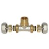 Klemmring Schraubfitting T-St&uuml;ck f&uuml;r Verbundrohr 20mm x 3/4" x 20mm Aussengewinde