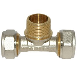 Klemmring Schraubfitting T-Stück für Verbundrohr 16mm x 1/2" x 16mm Aussengewinde