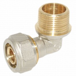 Klemmring Schraubfitting Übergangswinkel für Verbundrohr 20mm x 3/4" Aussengewinde