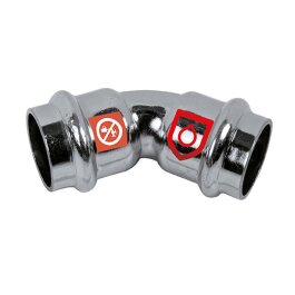 Złączka zaciskowa ze stali C zagięta pod kątem 45° 2 nasadki 22mm