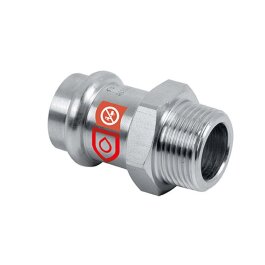 Element przejściowy ze złączką zaciskową ze stali C z gwintem zewnętrznym 28mm x 3/4".