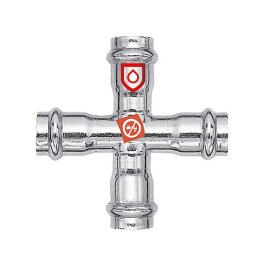 C-Stahl Pressfitting Kreuzstück 22mm x 15mm