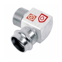 Kolano ze stali C 90° z gwintem zewnętrznym krótki promień 22mm x 3/4"