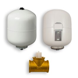 Ausdehnungsgefäß für Trinkwasser 8-18l mit Wandhalterung und Edelstahl Flansch