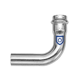 Edelstahl Pressfitting Bogen 90°, 1 Muffe verschiedene Größen