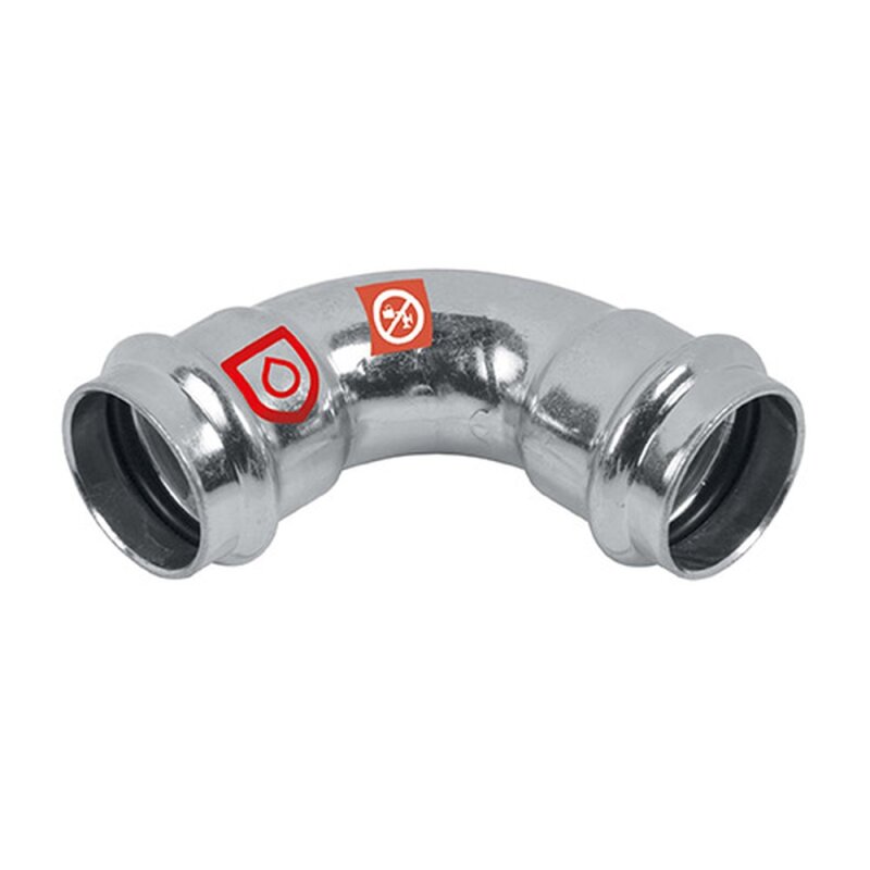 C-Stahl Pressfitting Bogen 90° 2 Muffen verschiedene Größen