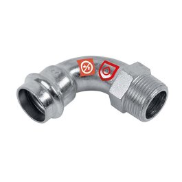 C-Stahl Bogen 90° mit Aussengewinde verschiedene Größen