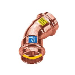 Kombi Pressfitting Bogen 45°, 2 Muffen 22mm