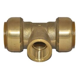 Trójnik wtykowy Tectite z gwintem wewnętrznym 22mm x 1/2" x 22mm