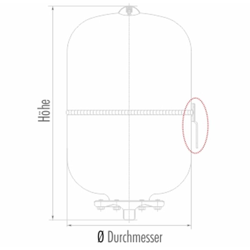 Ausdehnungsgefäß für Trinkwasser 12l mit Wandhalterung und Edelst, 27,30