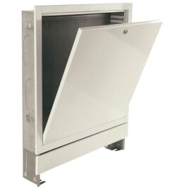 Verteilerschrank 550 mm Unterputz 4-5 Heizkreise weiß lackiert H: 750 - 850 mm T: 110-165 mm