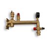 Grupa przyłączeniowa naczyń mosiężnych, 3/4&quot; x 3 bar, z zaworem kołpakowym