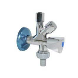 Kombi-Eckventil 1/2" x 3/4" x 3/8"