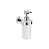 Seifenspender mit Wandhalterung und Pumpenkopf, chrom, Glas satiniert