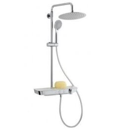 Thermostatarmatur mit Ablage, Regenbrausebrause 250mm, Handbrause (5-fach)