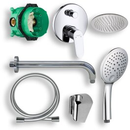 Exclusive Brausenset Unterputz, inkl. Armatur, Regenbrause und Zubehör
