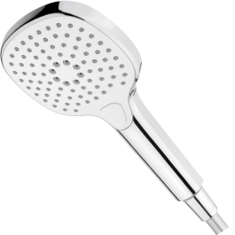 Handbrause mit Drucktaste, eckig, 3-fach verstellbar, chrom