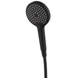 Handbrause mit Drucktaste, rund, 3-fach verstellbar, schwarz matt