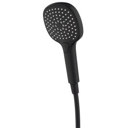 Handbrause mit Drucktaste, eckig, 3-fach verstellbar, schwarz matt