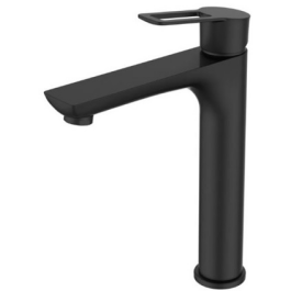 Intenso black Waschtischarmatur mit hohem Auslauf, schwarz