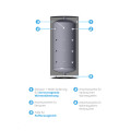 ZUP&reg; Pufferspeicher 100L - 1000L mit 4 Anschl&uuml;ssen und 50mm Isolierung 200L
