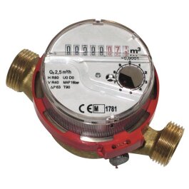 Wasserzähler 1" 130mm (warm) Wohnungswasserzähler