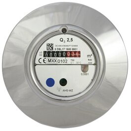 Unterputzwasserzähler für UP 6000-MK +m mit Messkapsel, warm, inkl. Chromgarnitur