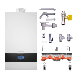 Buderus Logaplus-Paket Gas-Brennwert-Kombigerät W25 GB172i.2-20 KDW H, BC400, Aufputz