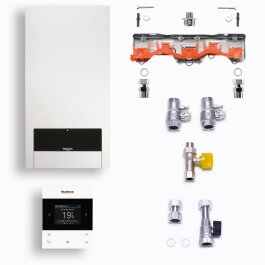Buderus Gas-Heizwert-Kombitherme 20 kW Logaplus-Paket W6 U154-20K | G20 | RC200.2 |1 HK
