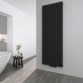 Design Paneelheizkörper Vertikal Doppellagig Schwarz COMO in verschiedenen Größen